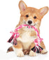 Dog Rope Toys - 3 Knots Chew Rope Toy for Medium and Small Dogs, Natural Cotton for Tug of War and Teeth Cleaning (Pink)