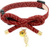 PetSoKoo Cute Bowtie Cat Collar with Bell, Red - Japanese Stylish Bowknot & Fish Charm, Safety Breakaway