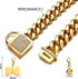 Gold Dog Chain Collars - 10mm/14mm/18mm 18k Stainless Steel Miami Cuban Link Chew Proof for Small Medium Large Dogs