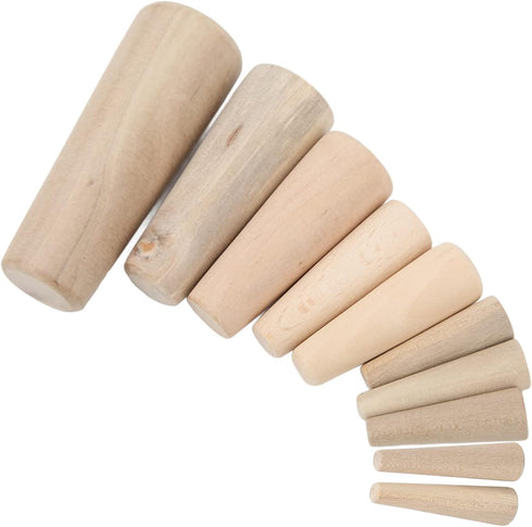 KIMISS Tapered Wood Plugs, 10pcs Marine Through Hull Emergency Soft Wood Plugs Set