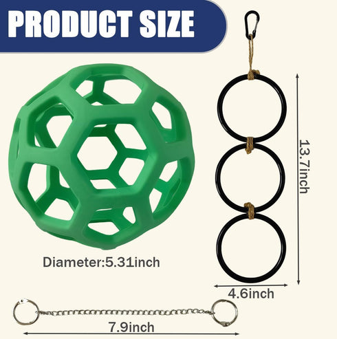 Ajqxh Snake Enrichment Toys Ball,Jungle Gym Ball and Enrichment Rings for Small Ball Python Corn Snakes,Reptiles