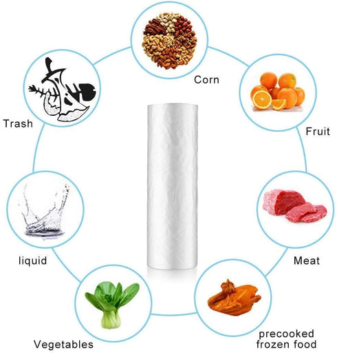 12x16 350 (2 RBHK Plastic Produce Bag on a Roll Clear Food Storage Bags, Pet Bags, Diapers Bags, One Roll Bags Rolls)