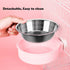 Love Dream Crate Dog Cat Bowls - Removable Stainless Steel Hanging Pet Cage Bowls, Food Water Feeder 2 Pack with Brush