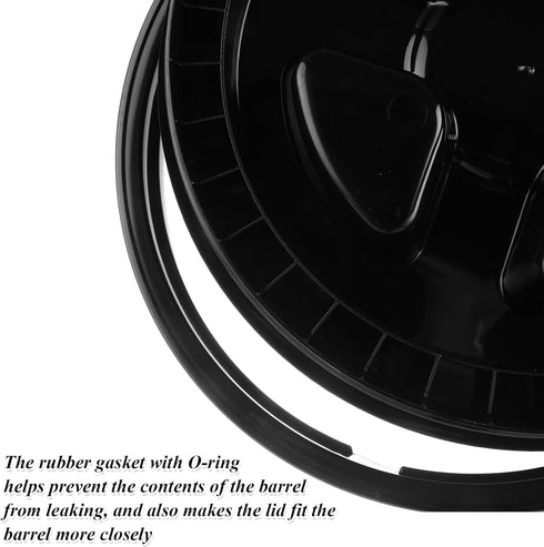 3PCS 5 5 Gamma,Black Gallon Screw Top Lids, Leak-Proof Seal Lids Bucket for Pet Food Storage Container Lids, Paint