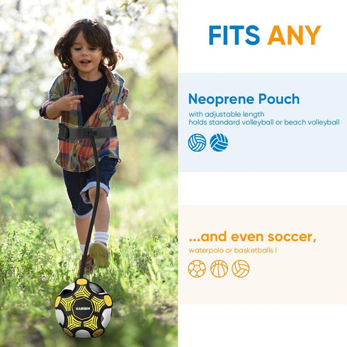 Soccer Ball/Volleyball Training Equipment, Solo Soccer Kick Trainer for Kids and Adults, Practice Aid Bungee Belt