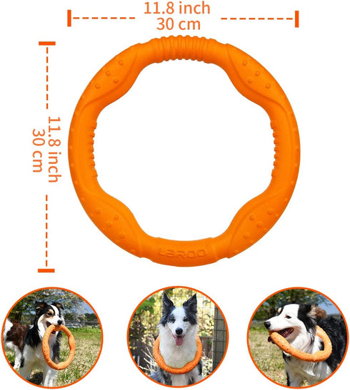 LaRoo Floating Flying Dog Disc Toys, Summer Pet Training Outdoor Chew Toys for Medium and Large Dogs (Large Orange/30cm)