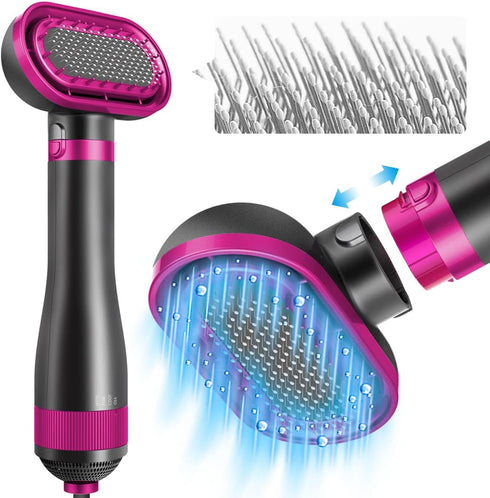Dog Hair Dryer | 2 in 1 Pet Grooming Hair Dryer Blower with Replaceable Slicker Brush for Small and Medium Dogs