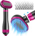 Dog Hair Dryer | 2 in 1 Pet Grooming Hair Dryer Blower with Replaceable Slicker Brush for Small and Medium Dogs
