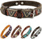 Western Dog Collar - Leather Embroidered Design for Small Medium Large Dogs & Puppy Pets, Aztec Southwest (Large,