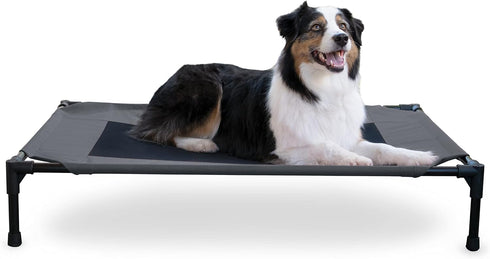 K&H Pet Products Elevated Dog Cot for Large Dogs, Outdoor Cooling Bed, Washable Portable Dog Cot, Heavy Duty Metal
