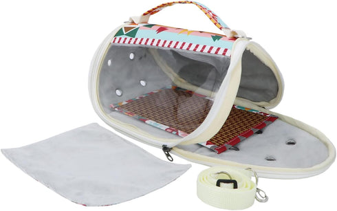 Wontee Small Pet Carrier Hamster Carrier Bag Portable Travel Carrier for Hamsters Mouse Baby Guinea Pig Hedgehog Sugar