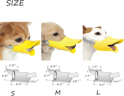 NACOCO Anti-Bite Duck Mouth Shape Dog Covers, Bite-Proof Muzzle Masks Set (Yellow, S)