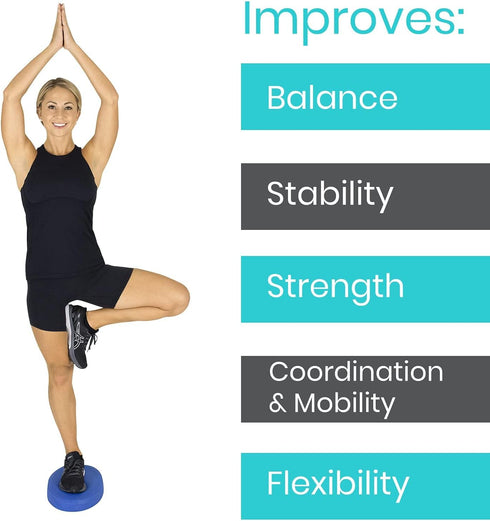Vive Oval Balance Pad, Wobble Cushion for Physical Therapy, Soft Stability Trainer for Workouts and Yoga