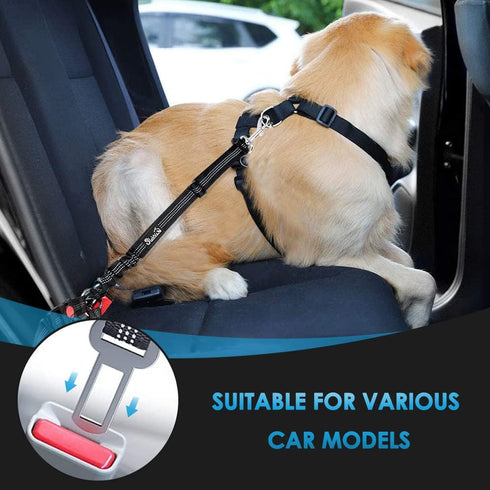 2 Pack Lukovee Dog Car Seat Belt, Headrest Restraint Seatbelt, Adjustable Pet Safety Leads with Reflective Elastic