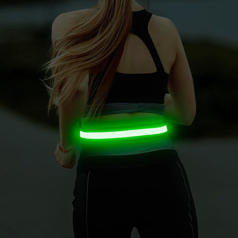 Illumifun LED Running Belt - USB Rechargeable Light Up Sash for Running, Cycling, Hiking, Nighttime Activities