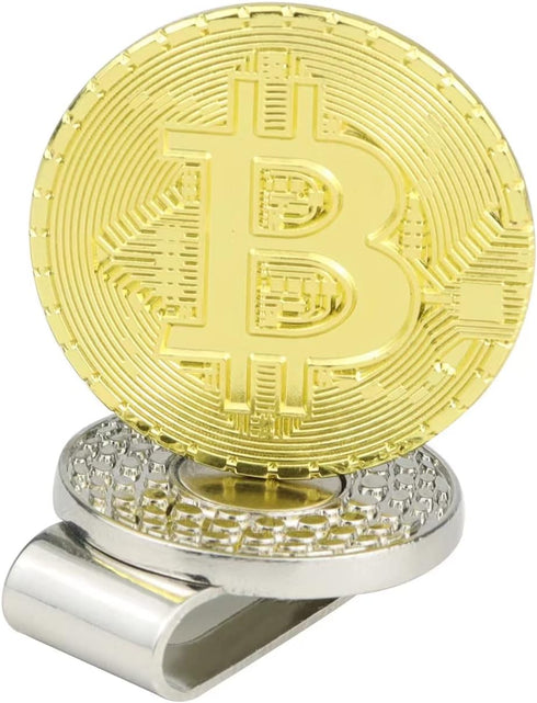 LeFeng 2pcs Bitcoin Golf Ball Marker - Magnetic Hat Clip Golf Accessories and Gift Ideas for Men and Women Golfer
