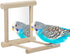 Bird Mirror with Perch, Bird Toys for Parrots, Budgies, Cockatiels, Lovebirds, Finches, Canaries