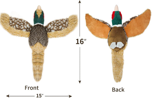 Interactive Pheasant Dog Toy, Squeaky Puzzle Toy for Small Medium and Large Dogs, Indestructible Plush Chew Toy