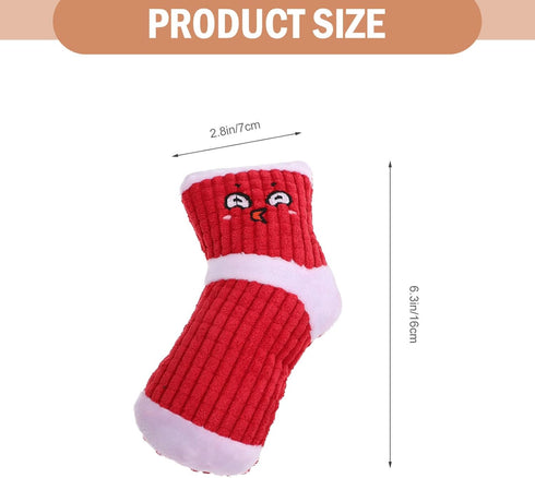 2Pcs Dog Squeaky Toys Durable Dog Plush Toys Stuffed Socks Dog Chewing Toys Bite- Resistant Cat Interactive Toys for Pet Birthday