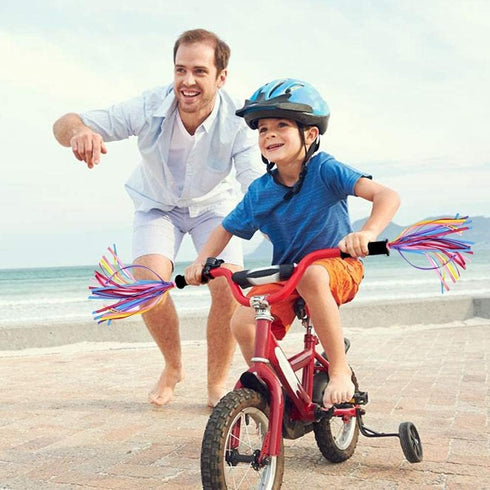 kortes Kids Bike Bell and 2 Pack Streamers, Children's Bike Accessories (Pink, Red, & Blue)