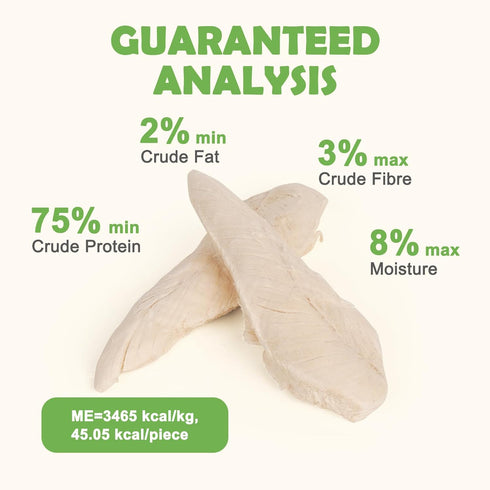 MON2SUN 9.2oz Freeze Dried Chicken Breast Dog & Cat Treats - Whole Cut, Single Ingredient, High Protein, Grain & Gluten