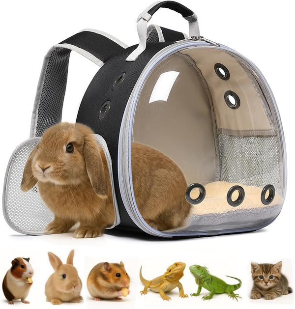Bunny Carrier, Guinea Pig Carrier,Small Animal Carrier Backpack for Rabbit,Bearded Dragon, Lizard,Hamster,Kitten.
