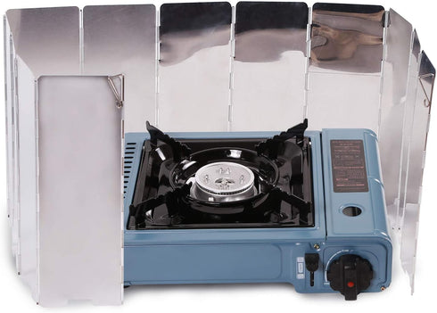 REDCAMP Folding Outdoor Stove Windscreen, 12 Plates Aluminum Camping Stove Windshield