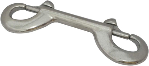 keehui Pair of 316 SS Marine Grade 4'' Double Ended Bolt Snap Hook for Dog Leash, Pet Feed Bucket, Silver