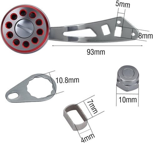 Tbest Reel Replacement Handle - Metal Fishing Knob Power Handle Grip for Round Baitcast Spinning Reel