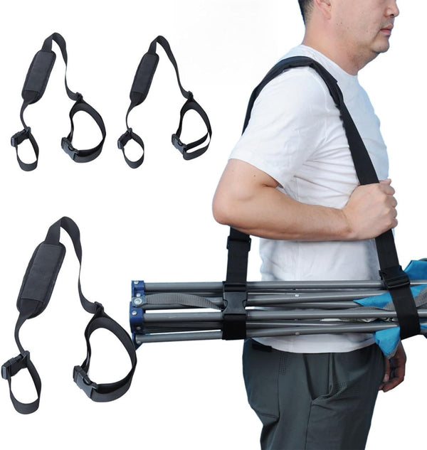 HUDLL 3 Pack Adjustable Chair Carry Strap with Upgraded Padded Shoulder Support, Hands-Free