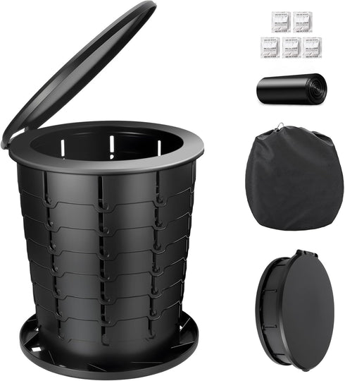 Camping Toilet, Retractable Portable Toilet for Adults Kids, Adjustable Height Portable Potty