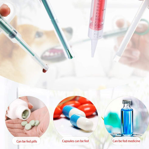 4Pcs Cat Pill Shooter Plunger Popper, Soft Tip Tablet Syringe Pusher, Pet Medicine Feeder for Small Dogs and Cats