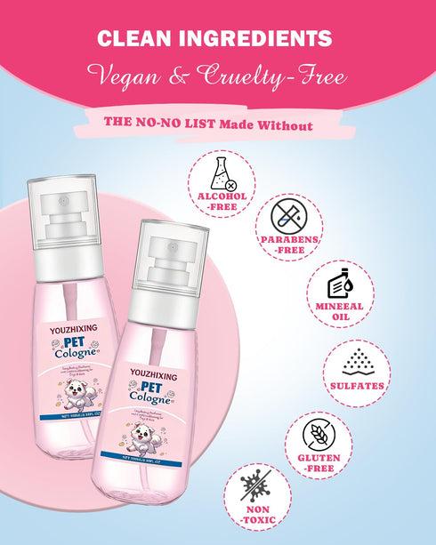 Dog Perfume & Pet Cologne - Long Lasting Baby Powder Scent | Alcohol-Free & Safe if Licked | Water-Based Deodorizer