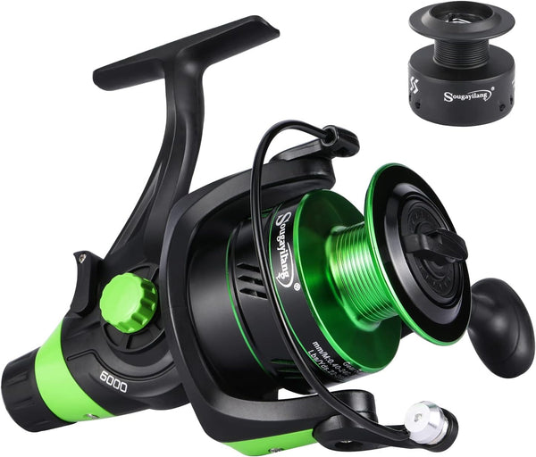 Sougayilang Spinning Reel, 13+1 Stainless Steel BB Bait Feeder Carp Fishing Reel for Freshwater and Saltwater