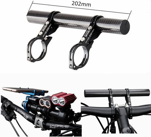 GUB 31.8MM Double Clamp Carbon Fiber Super Long Bike Handlebar Extender Mount Bracket Stand