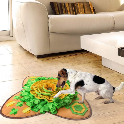 28''x28'' AWOOF Snuffle Mat Pet Dog Feeding Mat, Interactive Dog Puzzle Toys Encourages Natural Foraging Skills