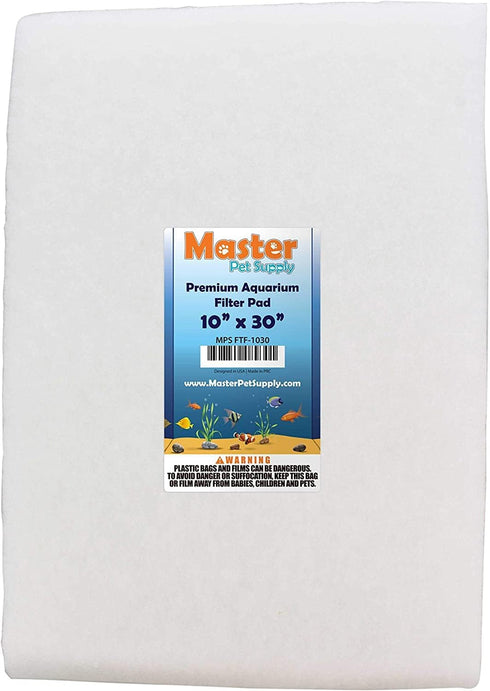 PENN-PLAX Poly Fiber Aquarium Filter Media Pad, 30” x 18” Easy to Cut