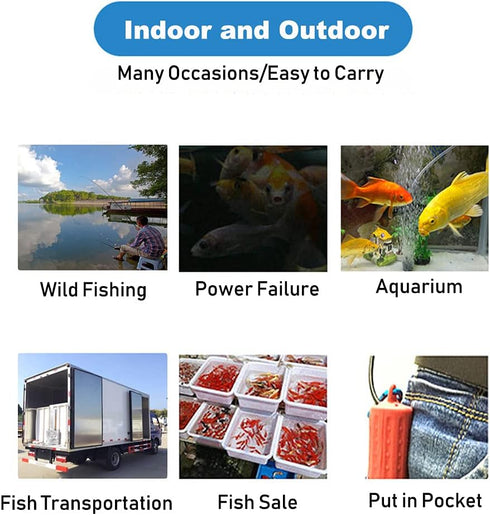 Aquarium Air Pump Mini USB - Portable Ultra Silent Oxygen Aerator with Air Stone and Silicone Tube