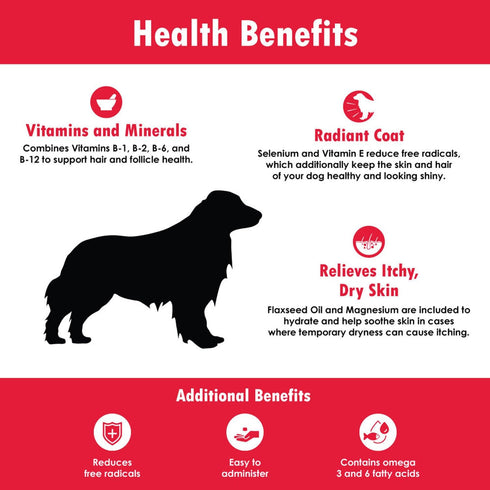 Derm Tabs Regular Strength for Dogs - 120 Chewable Tablets for Healthy Skin & Reduced Shedding