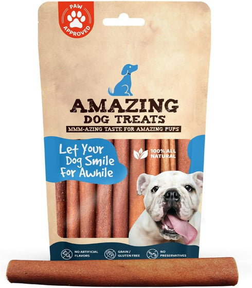 Amazing Dog Treats 6 Inch Collagen Stick - 10 Count, 95% Natural Collagen Bully Sticks for Dogs