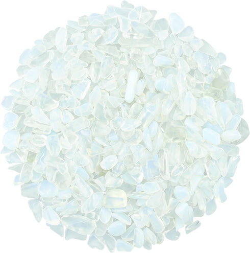 Opal Crystal Chips Bulk Aquarium Rocks – 0.22 lbs Fish Tank Decorations, Gravel, Vase Filler, Candle Making, Quartz Sand