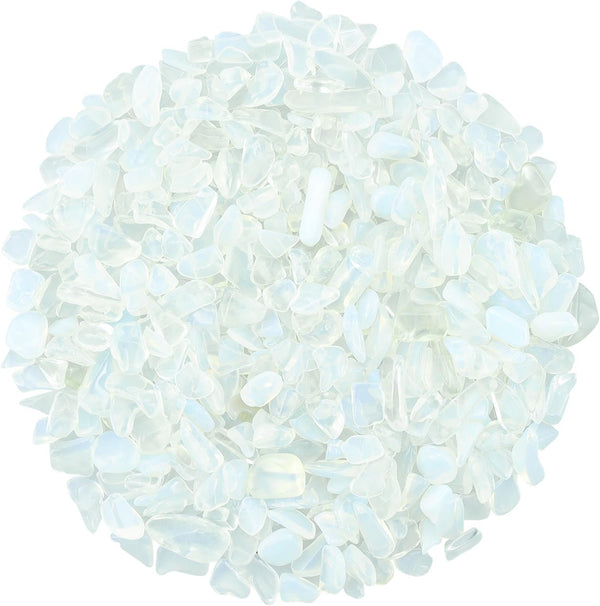 Opal Crystal Chips Bulk Aquarium Rocks – 0.22 lbs Fish Tank Decorations, Gravel, Vase Filler, Candle Making, Quartz Sand