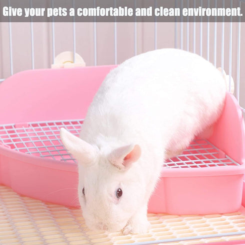 Chinchilla kathson Large Rabbit Litter Box Bunny Corner Toilet Box Potty Trainer Bigger Pet Pan Small Animal Cage