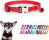 Red Cat Collar with Bells - Reflective Nylon Metal Buckle Extra Small Puppy Collar with Bell for Tiny Male Dogs and