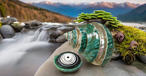 1PC Shell(3.1Inch ~4Inch),Used (1PC) Natural Large Hermit Crab Shells Turbo Shells Jade Green Banded Turbo as Hermit