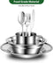 Odoland 29pcs Stainless Steel Utensils Camping Tableware Kit, Cutlery Set for 4, Outdoor Camping, Hiking, Picnic