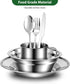 Odoland 29pcs Stainless Steel Utensils Camping Tableware Kit, Cutlery Set for 4, Outdoor Camping, Hiking, Picnic