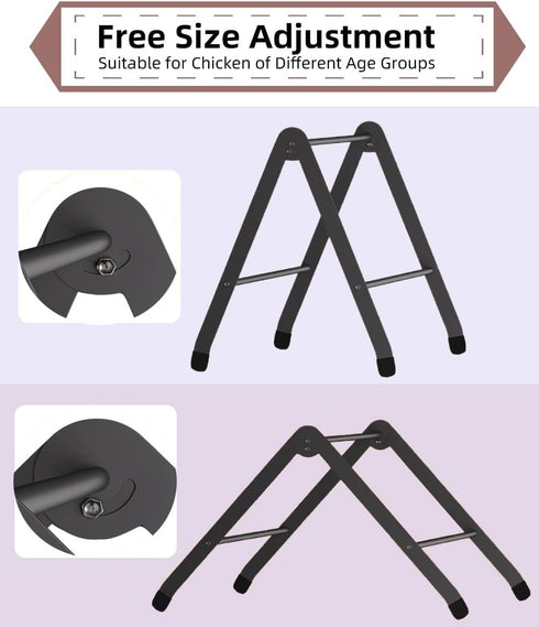 BHSAUGXI Chicken Roosting Perch, Adjustable Chicken Perch for Coop, Training Chicken Roosting Perches with Metal Stand