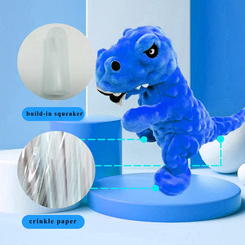 LWBMG Squeaky Dog Toys Stuffed Dog Toys Cute Dinosaur Plush Dog Toy with Crinkle Paper Durable Dog Chew Toys for Small