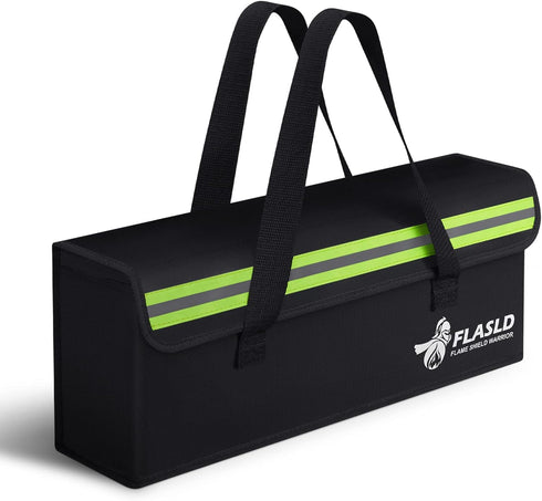 FLASLD E-Bike Battery Safe Bag Explosionproof - Large Capacity Fireproof Lipo Bag